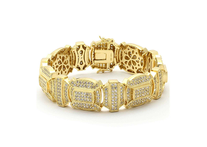 Gold Plated Womens Hip Hop Bracelet